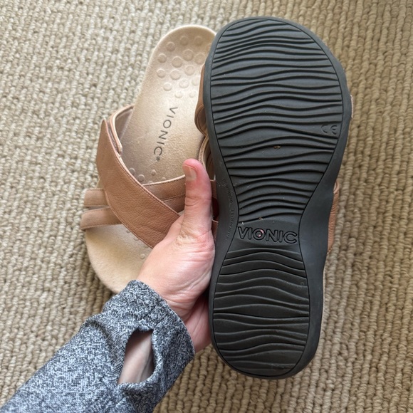 Vionic Tan Slide Sandals - Picture 8 of 11